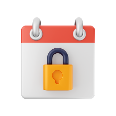 Lock Calendar  3D Icon