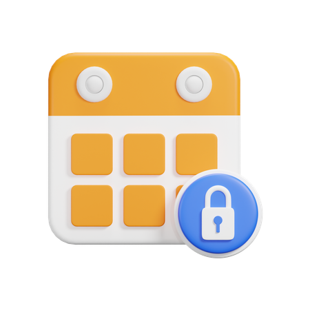 Lock Calendar  3D Icon