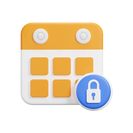 Lock Calendar  3D Icon