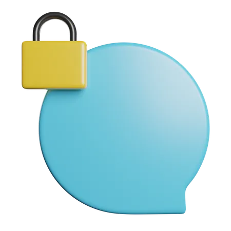 Chat Bubble Lock 3D Icon