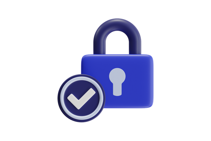 Lock Checked  3D Icon