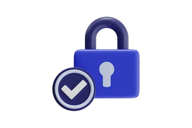 Lock Checked  3D Icon