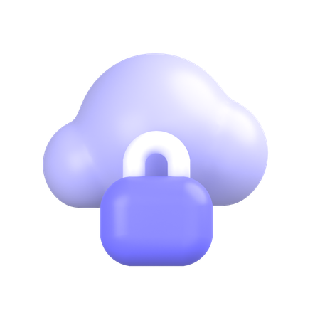 Lock Cloud  3D Icon