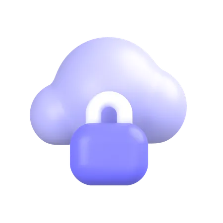 Lock Cloud  3D Icon