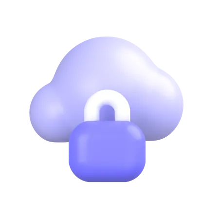 Lock-cloud 3D Icon