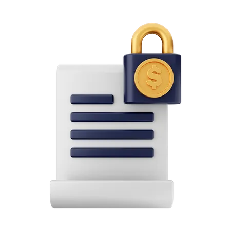 Lock Contract  3D Illustration