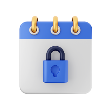 Lock Date  3D Icon