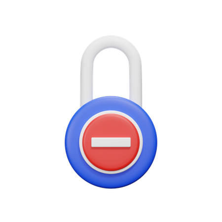 Lock Delete  3D Icon