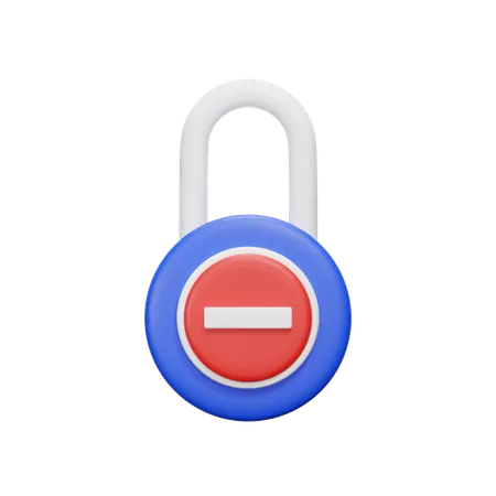 Lock Delete  3D Icon