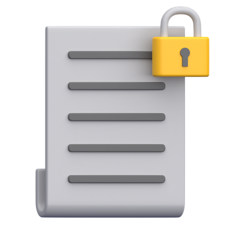 Lock Document  3D Icon