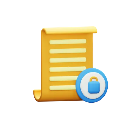 Lock Document  3D Icon