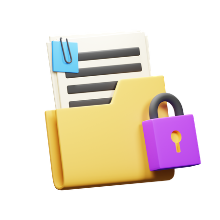 Lock Document  3D Icon