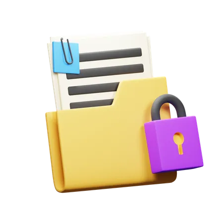 Lock Document  3D Icon