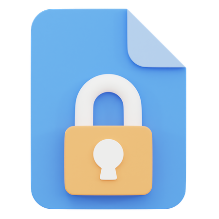 Lock Document  3D Icon