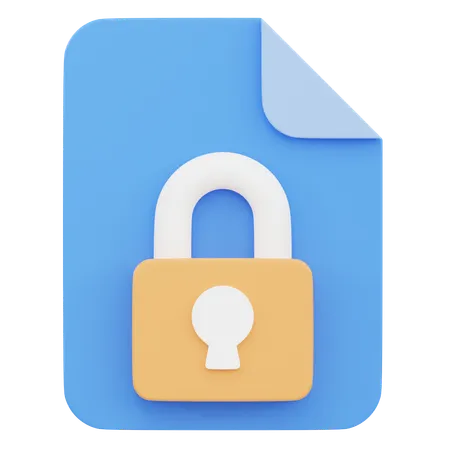 Lock Document  3D Icon