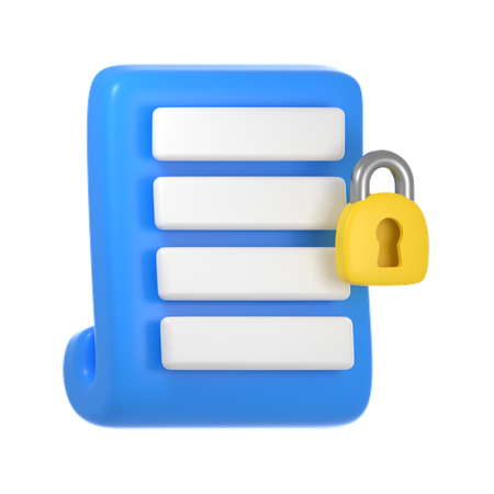 Lock Document  3D Icon