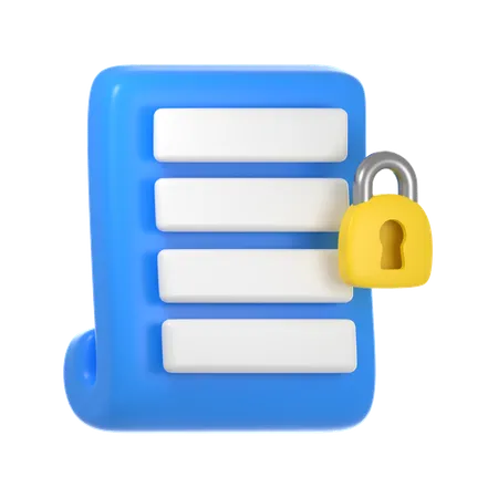 Lock Document  3D Icon