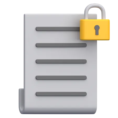 Lock Document  3D Icon