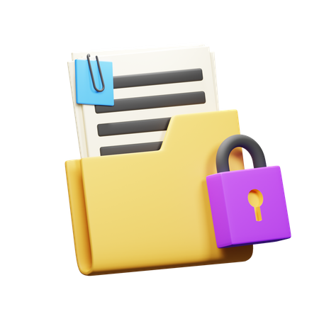 Lock Document 3D Icon