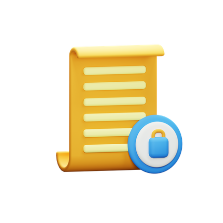 Lock Document  3D Icon