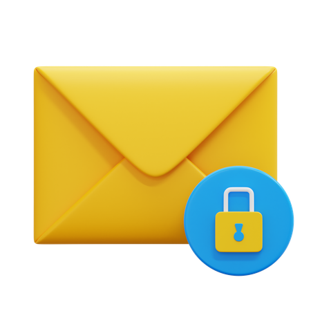 Lock Email  3D Icon