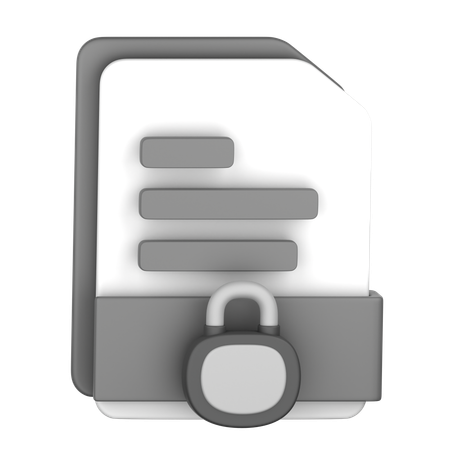 Lock File  3D Icon