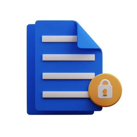 Lock File  3D Icon