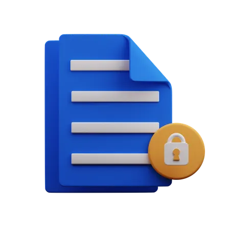 Lock File  3D Icon