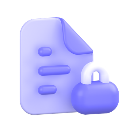 Lock File  3D Icon