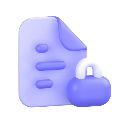 Lock File  3D Icon