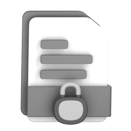 Lock File  3D Icon