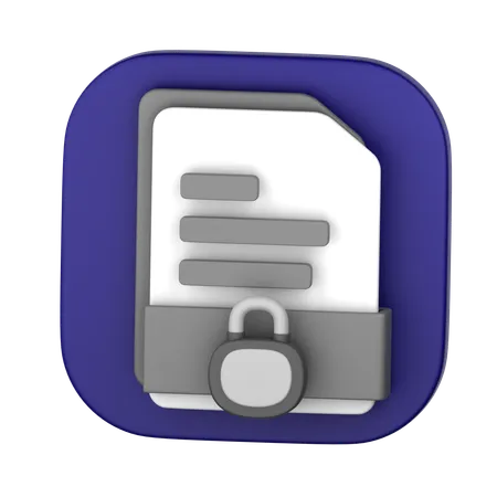 Lock FIle  3D Icon