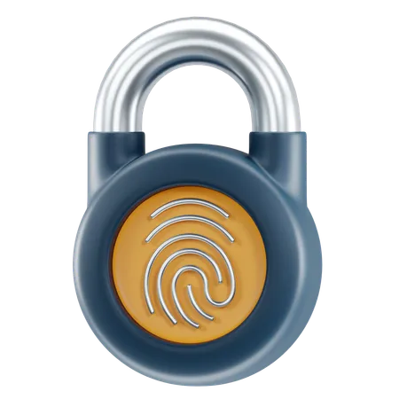 Lock Finger Print  3D Icon