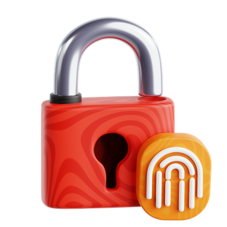 Lock Fingerprint Security  3D Icon