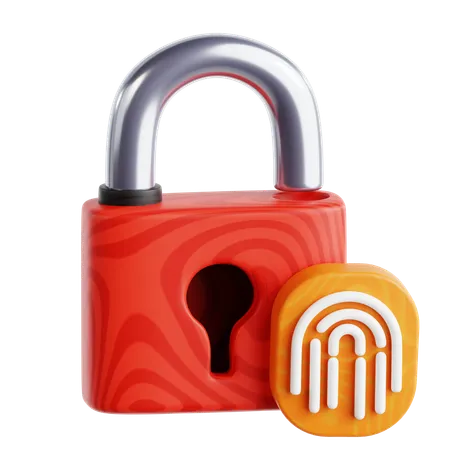 Lock Fingerprint Security  3D Icon