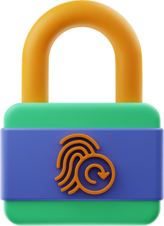 Lock Fingerprint Try Agai  3D Illustration