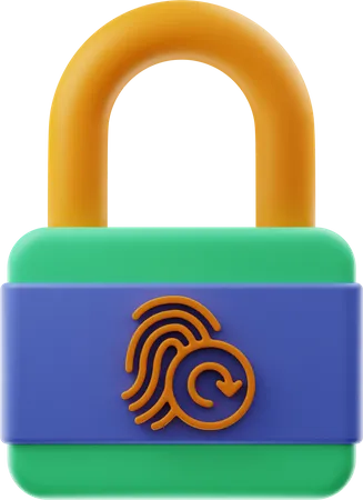 Lock Fingerprint Try Agai  3D Illustration