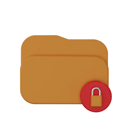 Lock Folder  3D Illustration