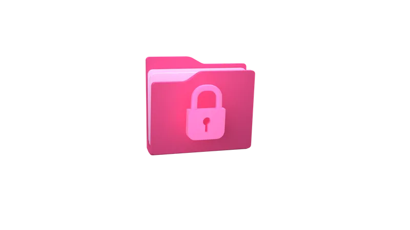 Lock Folder  3D Illustration