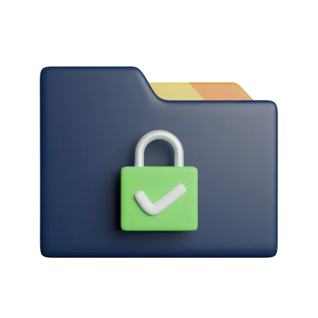 Lock Folder Protection 3D Icon