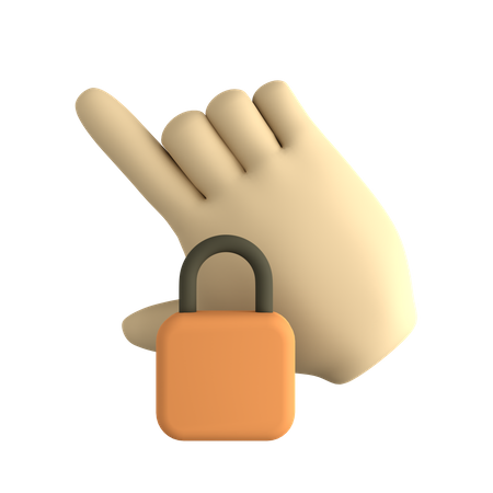 Lock Hand  3D Icon