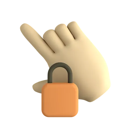 Lock Hand  3D Icon