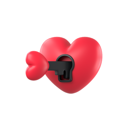 Lock heart  3D Icon