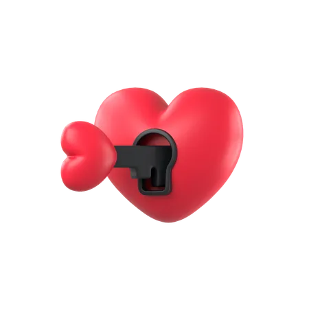 Lock heart  3D Icon