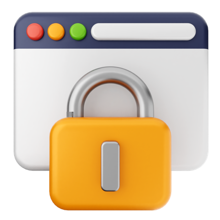 Lock Internet Security  3D Icon