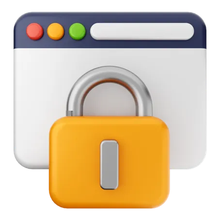 Lock Internet Security  3D Icon