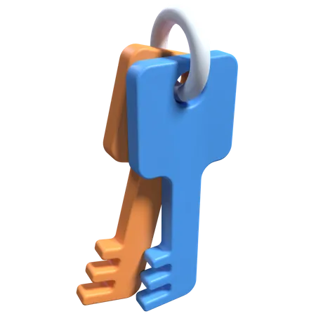 Lock Key 3D Icon