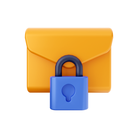 Lock Mail  3D Illustration