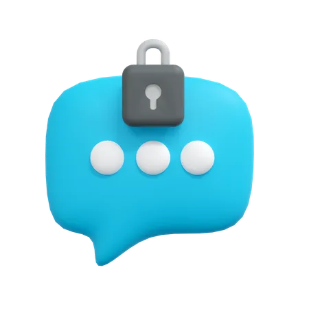 Lock Message Illustration 3D Icon