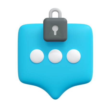 Lock message  3D Icon